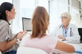 Learning about all things health. a mature female doctor talking to a patient at a hospital. Royalty Free Stock Photo