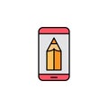 learning, app, smartphone icon. Element of education illustration. Signs and symbols can be used for web, logo, mobile app, UI, UX Royalty Free Stock Photo