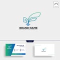 learning book plant leaf tree line logo template vector illustration Royalty Free Stock Photo