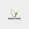 learning book plant leaf tree line logo template vector illustration Royalty Free Stock Photo