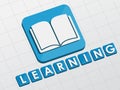 Learning and book sign, flat design blocks