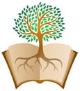 Learning book tree logo Royalty Free Stock Photo