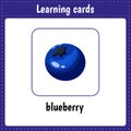 Learning cards for kids. Berry. Blueberry