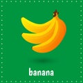 Learning cards for kids education. Banan. Fruit. Educational worksheets for kids. Preschool activity