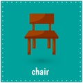 Learning cards for kids. Furniture. Chair. Educational worksheets for kids. Preschool activity page