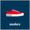 Learning cards for kids. Sneakers. Shoes