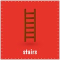 Learning cards for kids. Wooden stairs