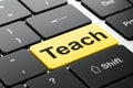 Learning concept: Teach on computer keyboard background Royalty Free Stock Photo