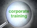 Learning concept: Corporate Training with optical glass
