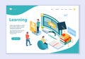 Learning concept, 3D isometric vector illustration