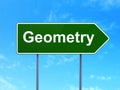 Learning concept: Geometry on road sign background Royalty Free Stock Photo