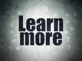 Learning concept: Learn More on Digital Data Paper background Royalty Free Stock Photo
