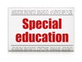 Learning concept: newspaper headline Special Education