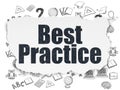 Learning concept: Best Practice on Torn Paper background Royalty Free Stock Photo
