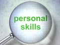 Learning concept: Personal Skills with optical glass