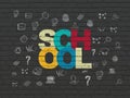 Learning concept: School on wall background Royalty Free Stock Photo