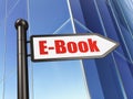 Learning concept: sign E-Book on Building background Royalty Free Stock Photo