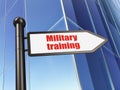 Learning concept: sign Military Training on Building background