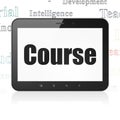 Learning concept: Tablet Computer with Course on display Royalty Free Stock Photo