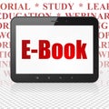 Learning concept: Tablet Computer with E-Book on display Royalty Free Stock Photo