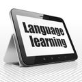 Learning concept: Tablet Computer with Language Learning on display Royalty Free Stock Photo