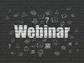 Learning concept: Webinar on wall background Royalty Free Stock Photo