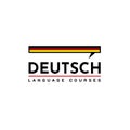 Learning Deutch German Language Class Logo. the language exchange program, forum, speech bubble