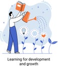 Learning for development and growth. Self improvement, rise mindset, new knowledge, self-edication