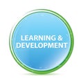 Learning & Development natural aqua cyan blue round button