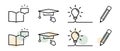 Learning Education Icon Set - Different Vector Illustrations Isolated On White Background Royalty Free Stock Photo