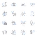 Learning education line icons collection. Knowledge, Curriculum, Instruction, Pedagogy, Analysis, Classroom, Enrichment