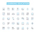 Learning education linear icons set. Knowledge, Growth, Insight, Discovery, Progress, Skill, Understanding line vector Royalty Free Stock Photo