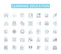 Learning education linear icons set. Knowledge, Growth, Insight, Discovery, Progress, Skill, Understanding line vector Royalty Free Stock Photo