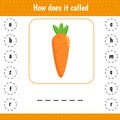 Learning English alphabet. Find leters. Educational worksheet for school and kindergarten. Carrot