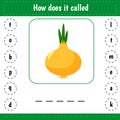 Learning English alphabet. Find leters. Educational worksheet for school and kindergarten. Onion