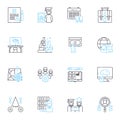 Learning enthusiasm linear icons set. Motivation, Curiosity, Excitement, Passion, Engagement, Dedication, Inspiration