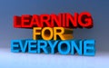 learning for everyone on blue Royalty Free Stock Photo