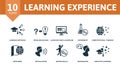 Learning Experience set icon. Editable icons learning experience theme such as learning methods, learn beyond classroom