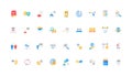 Learning foreign language, book and service to translate text, vocabulary color icon set