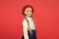 Learning french. happy child in uniform. little girl in french beret. Education abroad. kid fashion. International