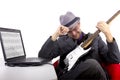 Learning Guitar Online Royalty Free Stock Photo
