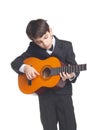 Learning guitar playing Royalty Free Stock Photo