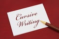 Learning how to write cursive Royalty Free Stock Photo