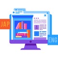 Learning icon several language web training vector