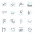 Learning Labs linear icons set. Collaboration, Innovation, Creativity, Skills, Resources, Technology, Exploration line
