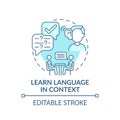 Learning language in context concept icon