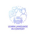 Learning language in context concept icon