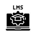 learning management system education platform glyph icon vector illustration Royalty Free Stock Photo
