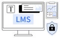 Learning Management System Interface with Data Security and Progress Tracking Features Royalty Free Stock Photo