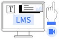 Learning Management System LMS Interface with Digital Tools and Interactive Features Royalty Free Stock Photo